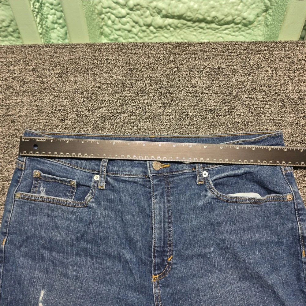 Jeans Banana Republic 31/12 Women Blue‎ Excellent Curvy Girlfriend Distressed